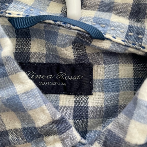 Linea Rosso Long Sleeve Button Up Shirt Blue Grey Gently Worn Medium CottonLinen - Picture 3 of 8